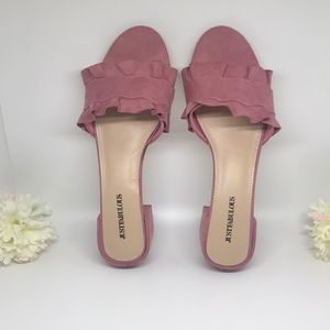 JUSTFABULOUS Cryssa Block Heel slide sandals